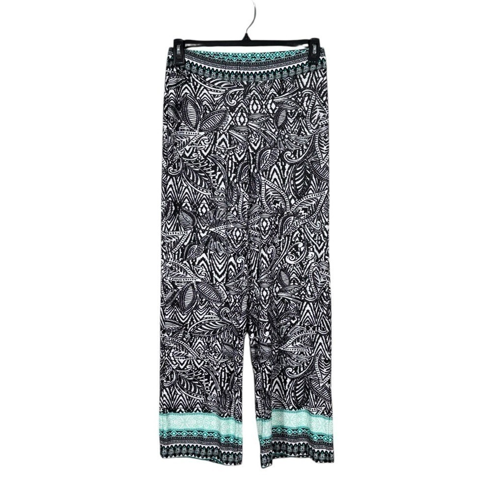 Womens Pull On Wide Leg Baggy Pants Small Festival Bohemian Coastal Euro Summer